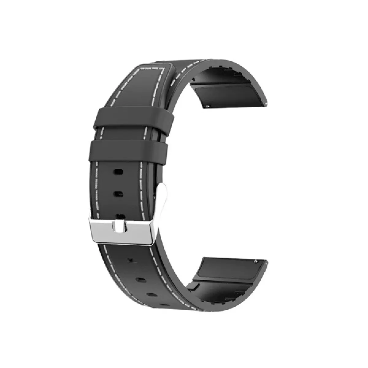 Phonecare Bracelet Cuir Silicone pour Motorola Moto Watch 100 - Marron/Noir