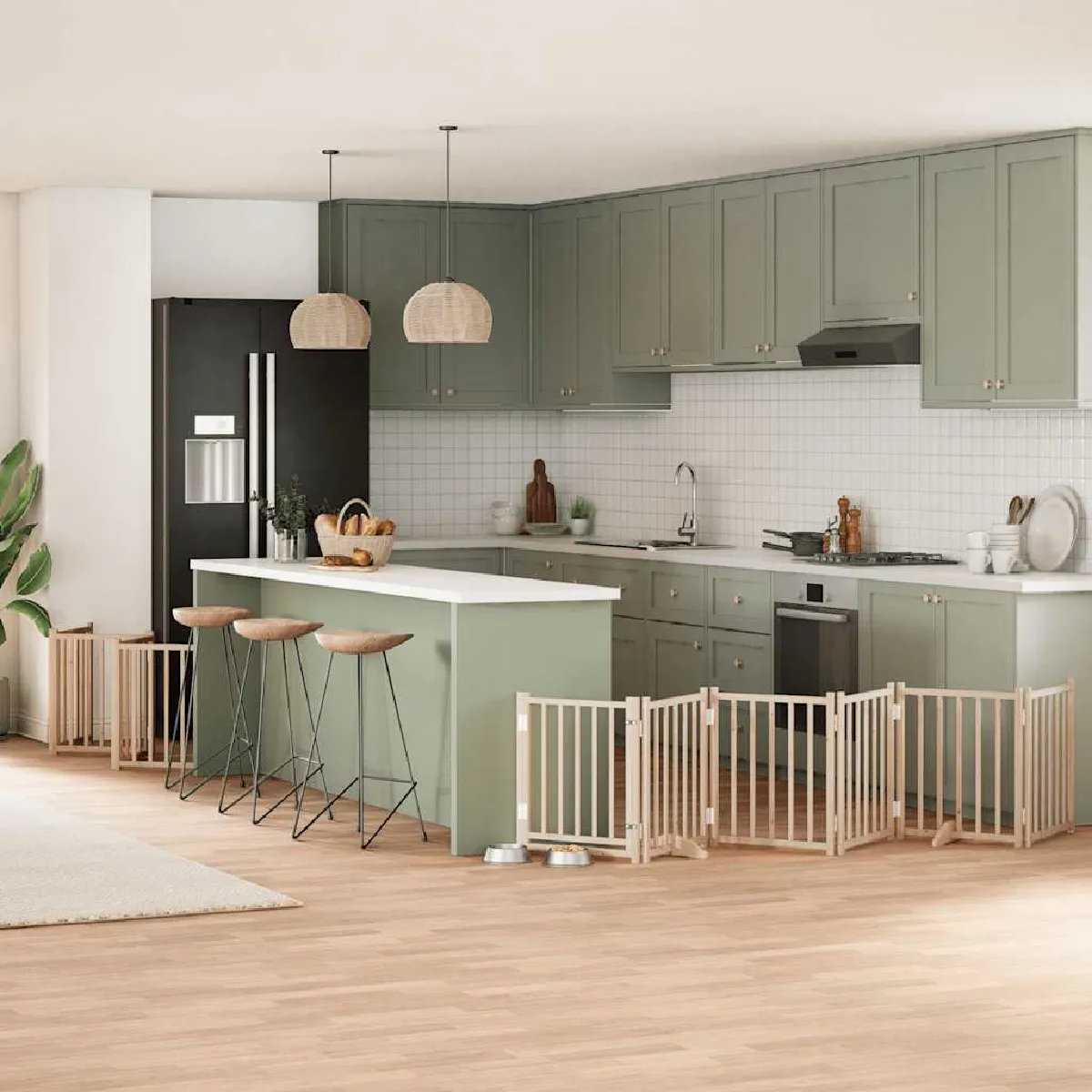 vidaXL Barrière 15 panneaux avec porte - vue 4