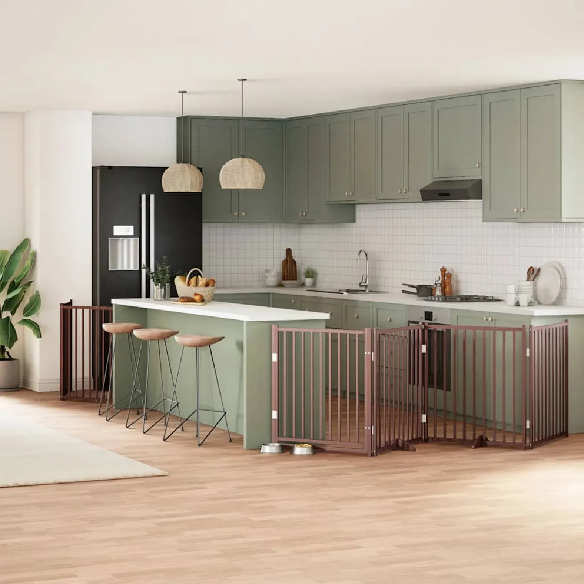 vidaXL Barrière chien 8 panneaux Peuplier - vue 2