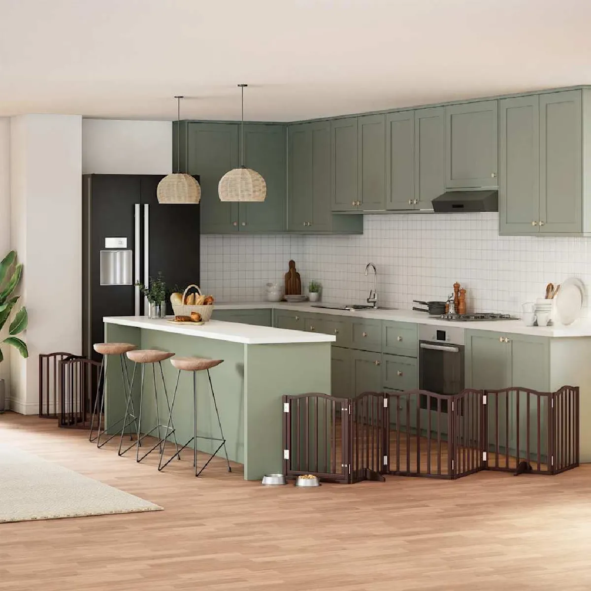 vidaXL Barrière pliable chien 9 panneaux bois - vue 2