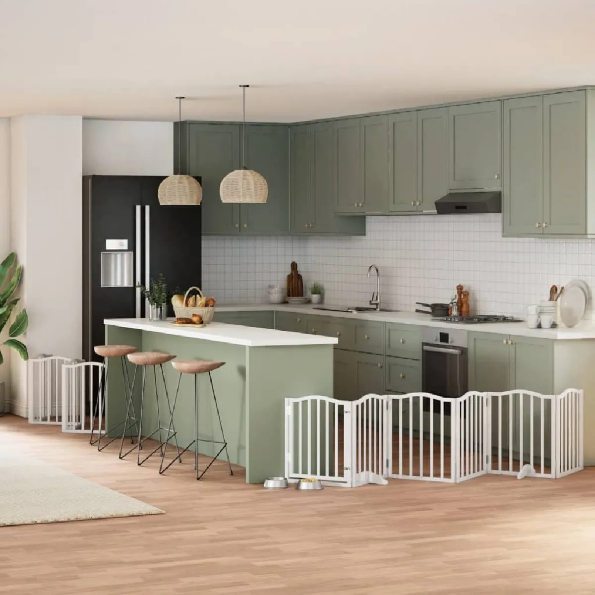 vidaXL Barrière 15 panneaux avec porte - vue 5