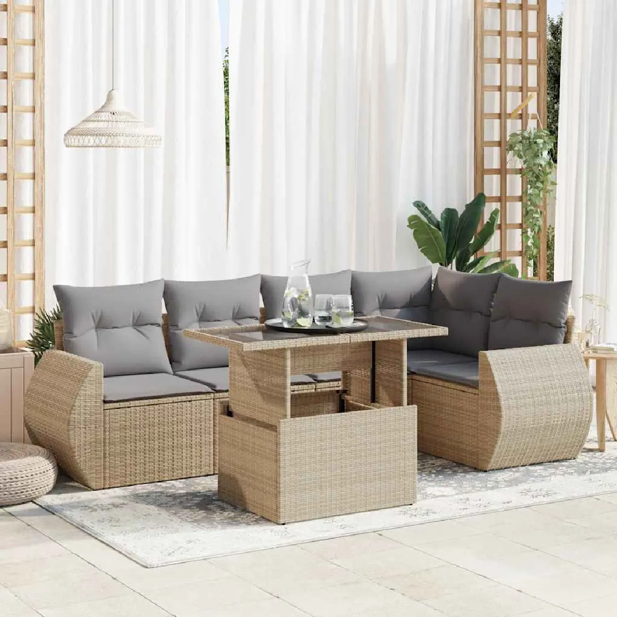 VidaXL Salon de jardin 6 pièces - vue 8