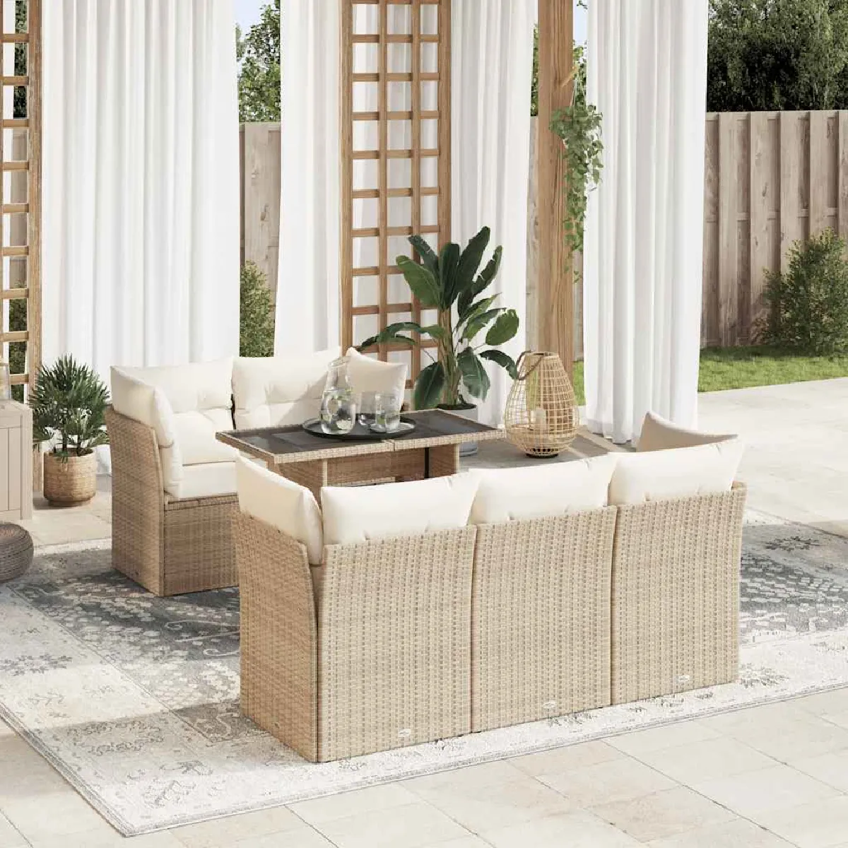 VIDAXL Salon de jardin 6pcs - vue 5