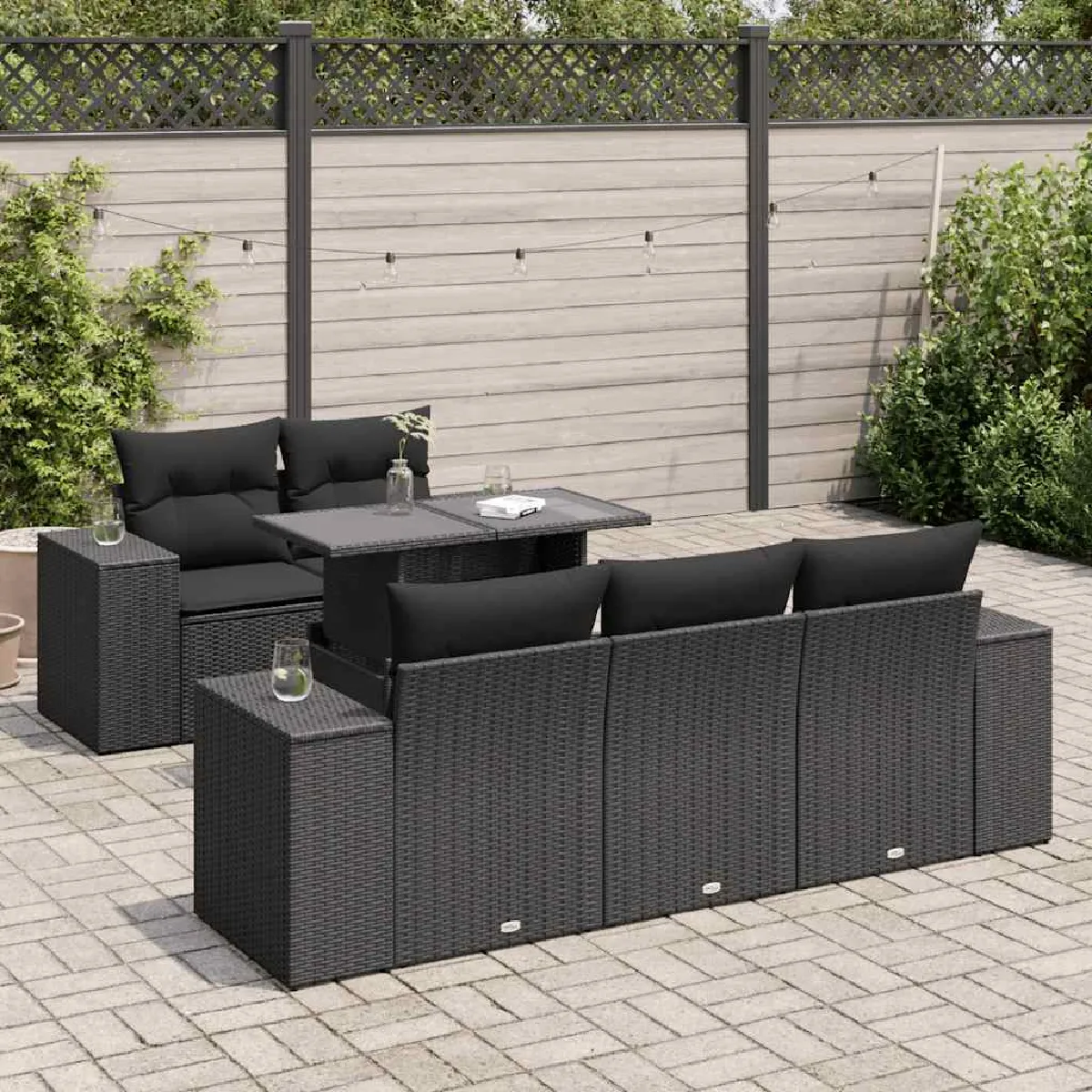 VIDA Salon de jardin 6 pcs avec coussins - vue 5