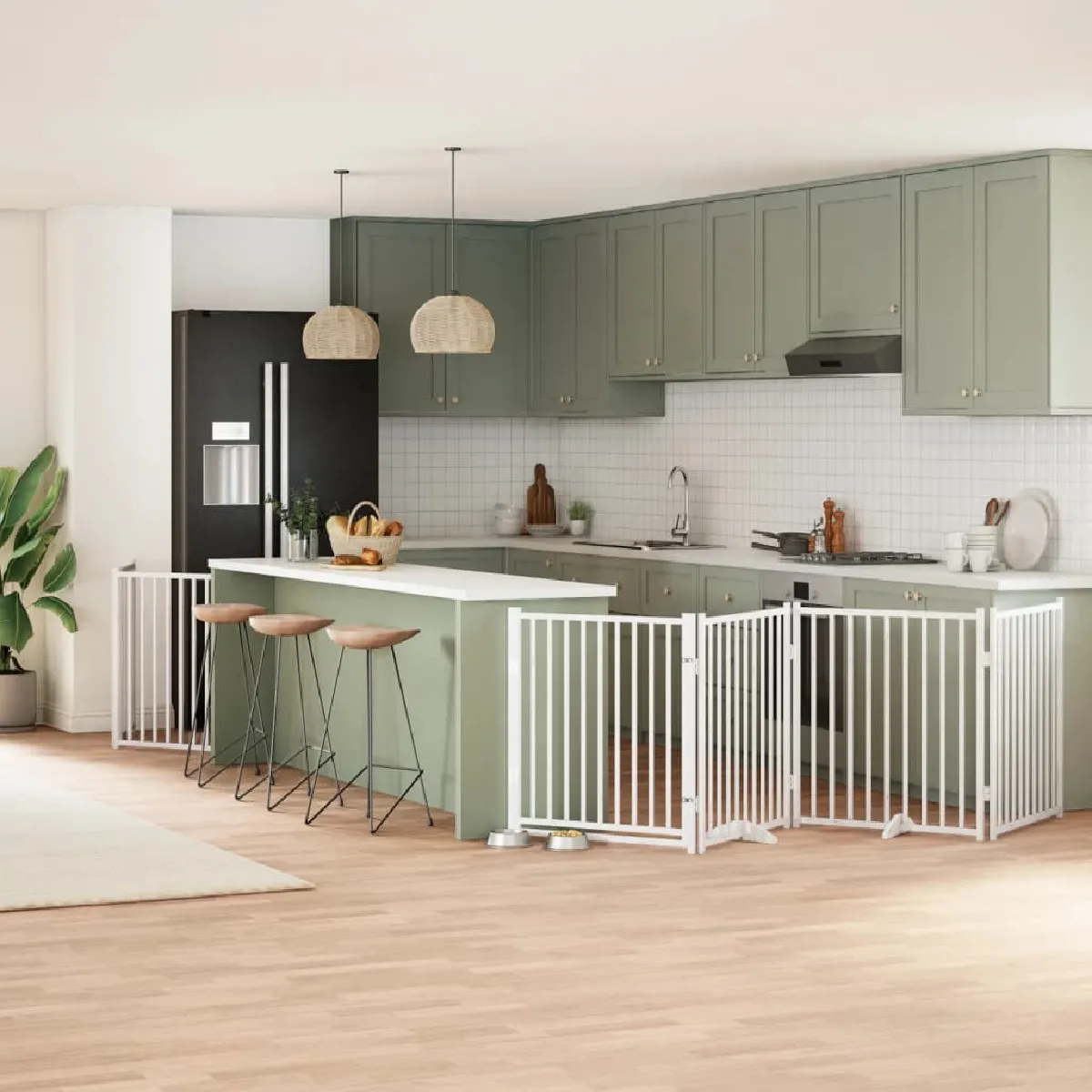 VidaXL Barrière pliable 8 panneaux blanc