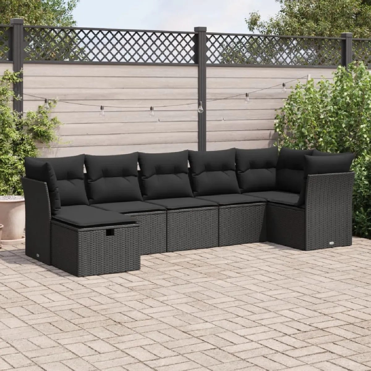 vidaXL Ensemble de jardin 7 pcs avec coussins
