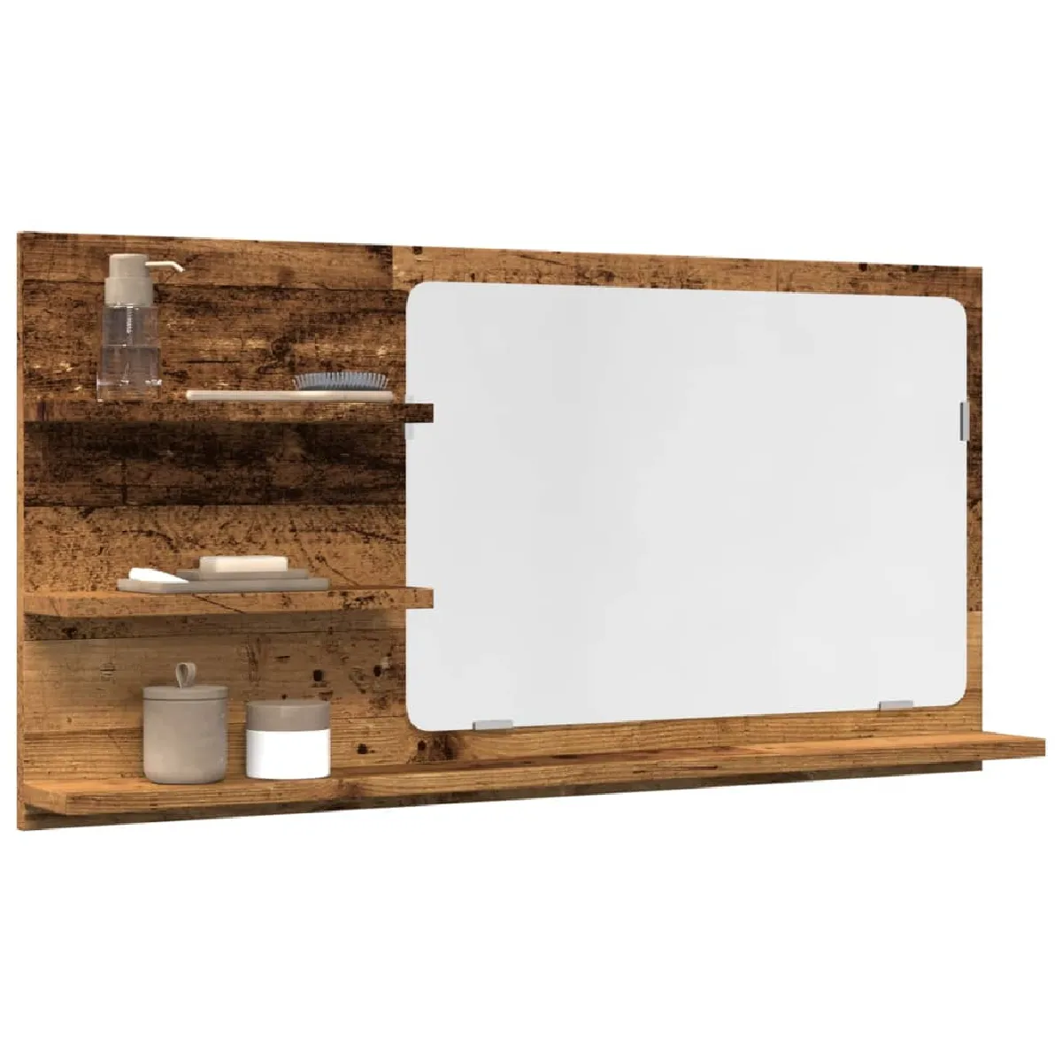 vidaXL Armoire à miroir 90x11x45 cm - Vieux bois