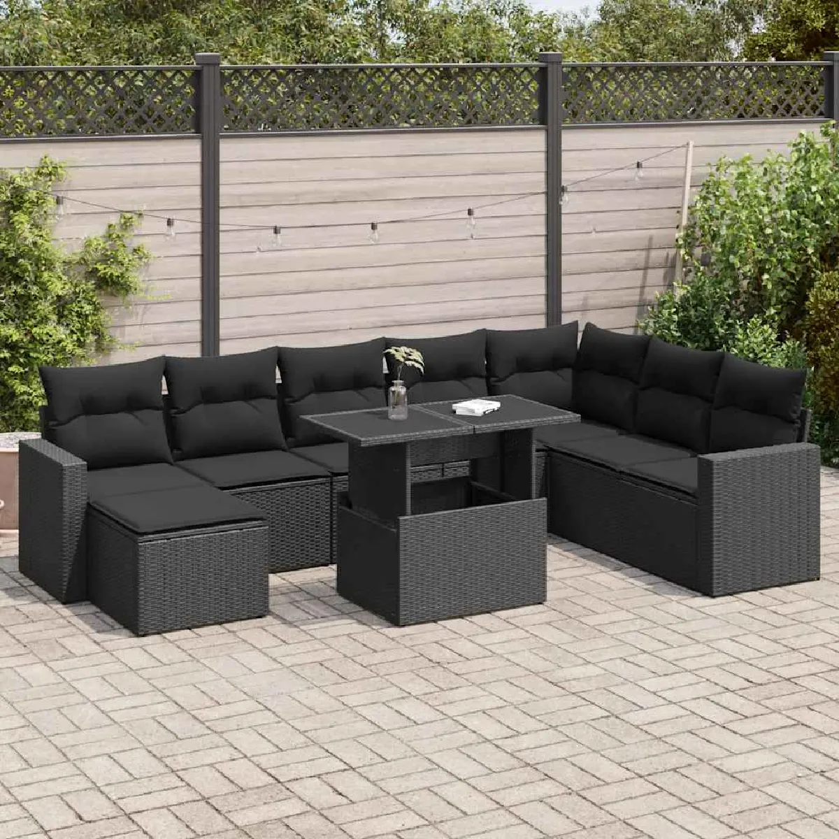 VidaXL Salon de jardin résine tressée 9 pcs - vue 5