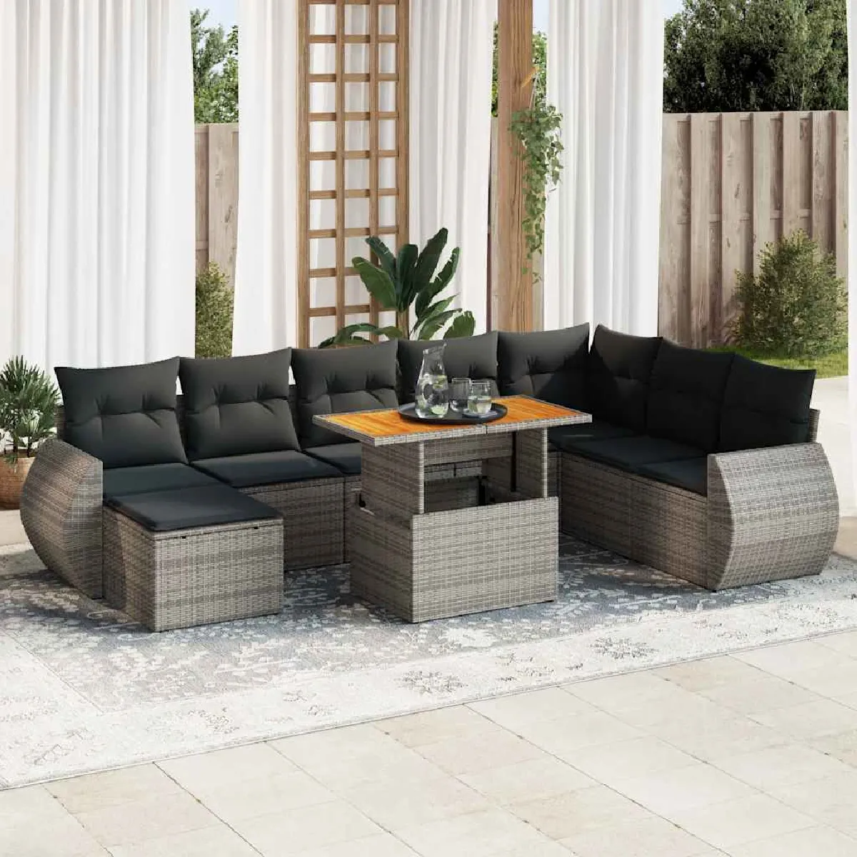 VIDAXL Salon de jardin 9pcs - vue 10
