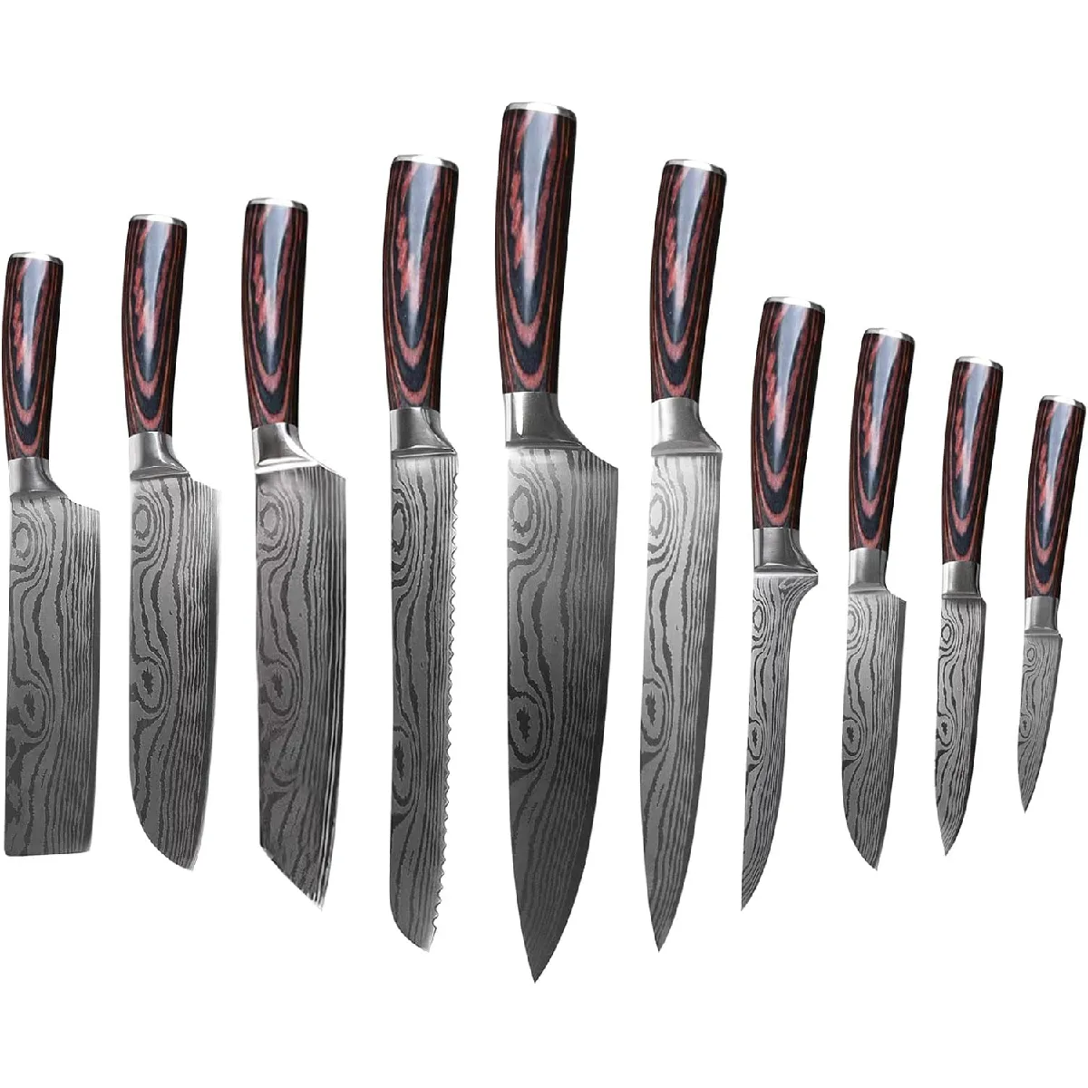 10 Couteaux de Cuisine Ultra Sharp avec Poignée Ergonomique Anti Dérapante 10 Couteaux de Cuisine Ultra Sharp avec Poignée Ergonomique Anti Dérapante