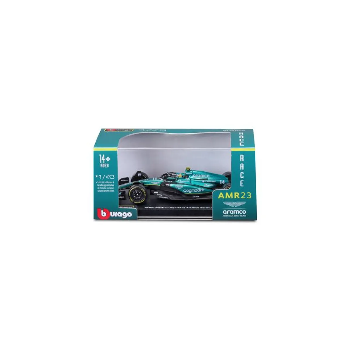 Bburago Multicolore Véhicule Avec Figurine Aston Martin F1 Racing Pilote Alonzo Avec Casque - Image 3