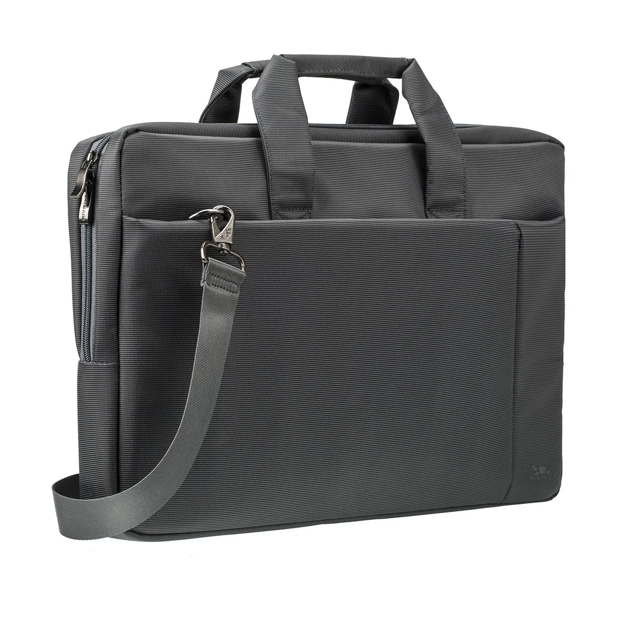 Rivacase Gris Sacoche Pour Ordinateur Portable 17,3" 2 Compartiments Avec Sangle Amovible