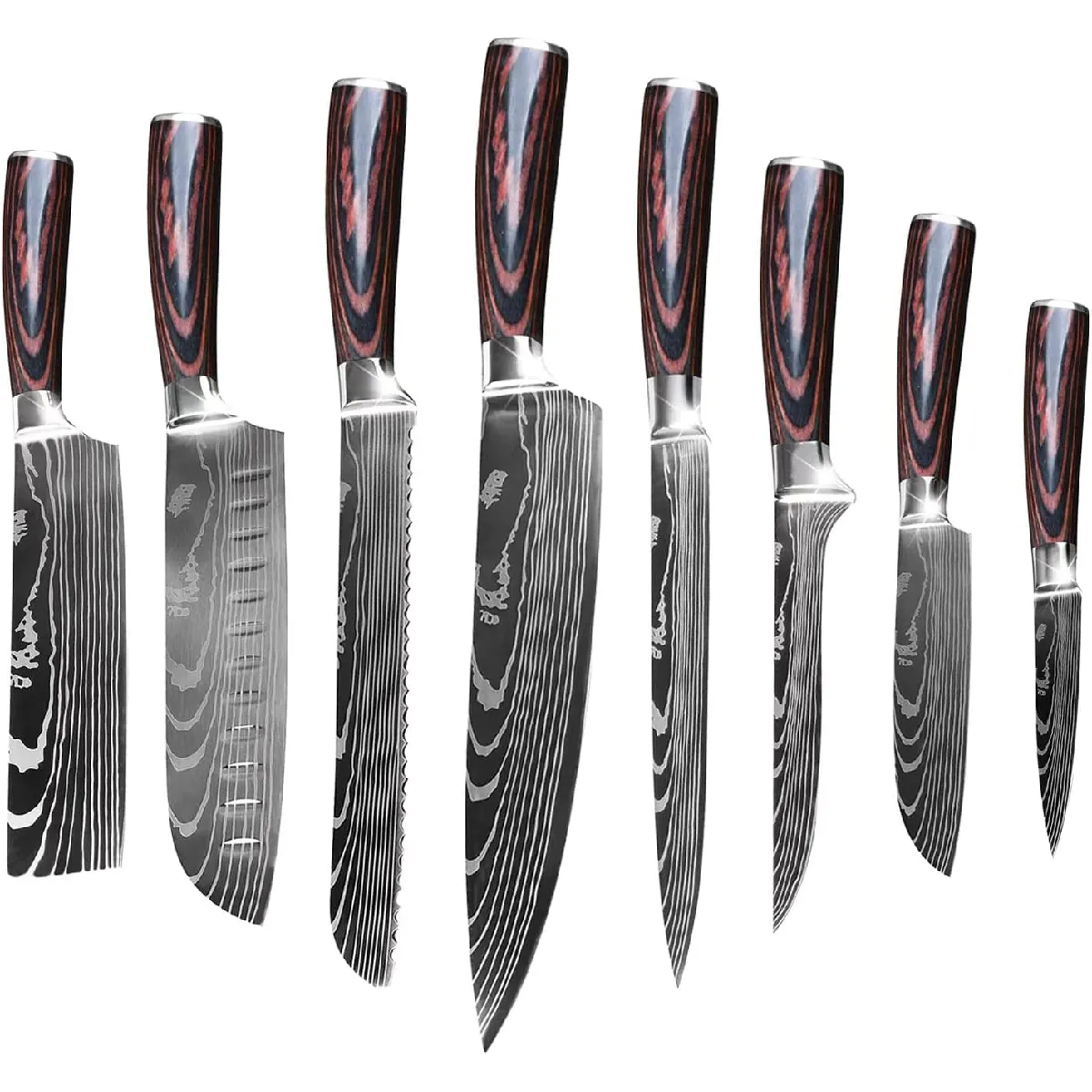 8 Couteaux de Cuisine Ultra Sharp en Acier Inoxydable 8 Couteaux de Cuisine Ultra Sharp en Acier Inoxydable