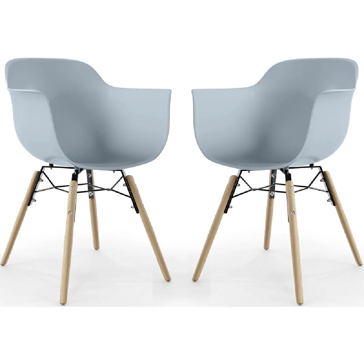 Chaise de Salle à Manger Design Scandinave Pieds en Bois Lot de 4 Nordika - vue 9
