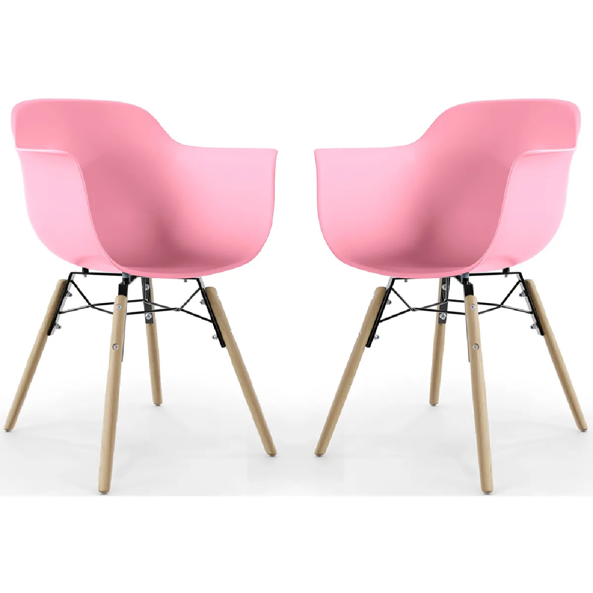 Chaise de Salle à Manger Design Scandinave Pieds en Bois Lot de 4 Nordika - vue 10