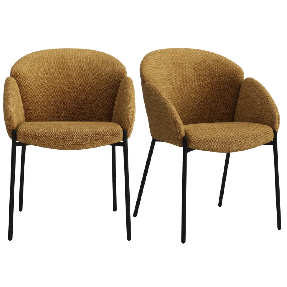 CANDICE-Chaise en tissu Luxury Moutarde (x2) CANDICE-Chaise en tissu Luxury Moutarde (x2)