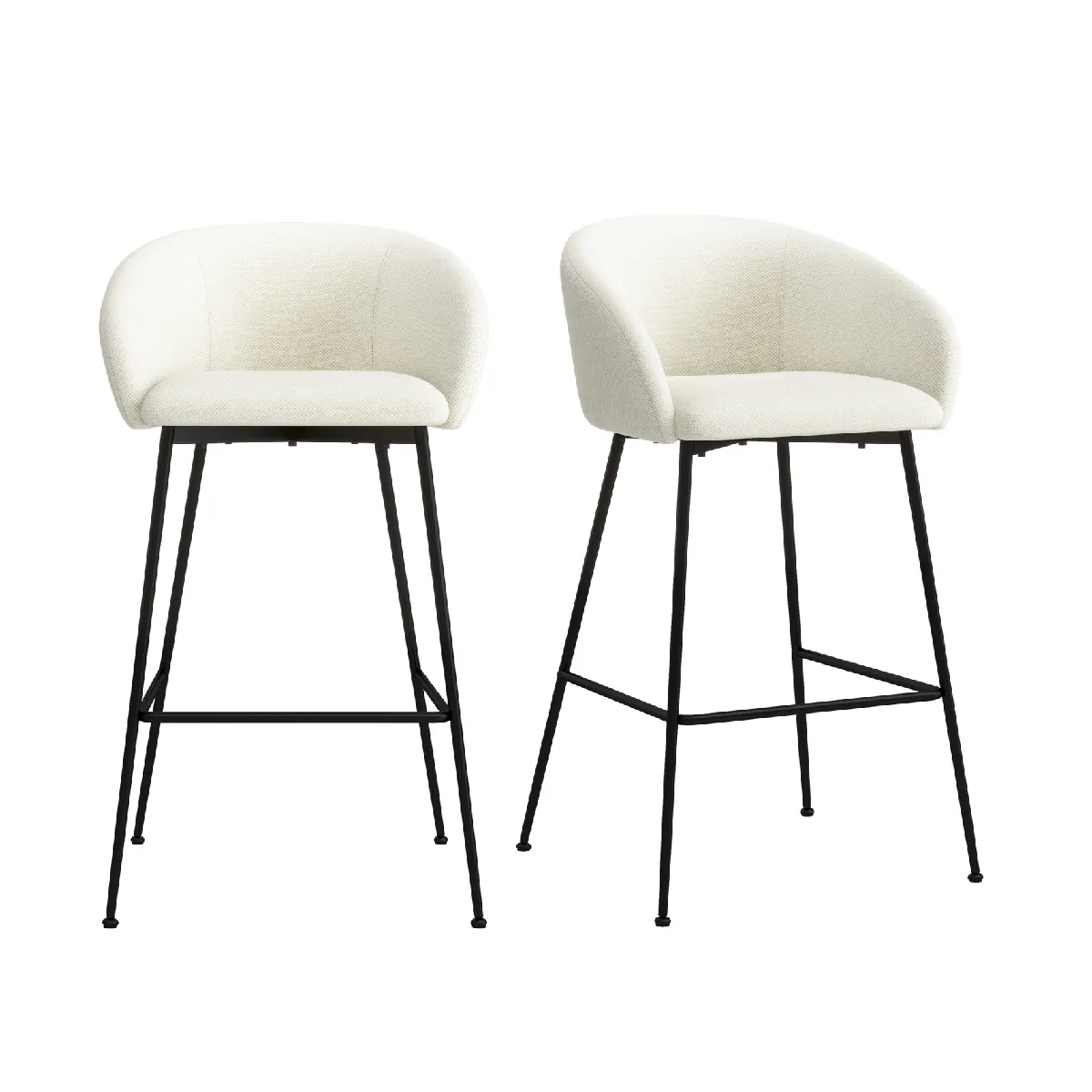 Moloo Tabouret de bar en tissu - Écru Moloo Tabouret de bar en tissu - Écru