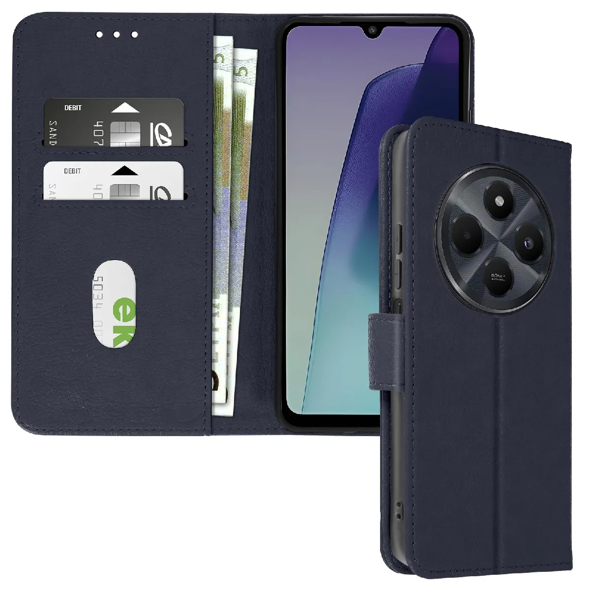 Avizar Bleu Xiaomi Redmi 14C Étui Portefeuille