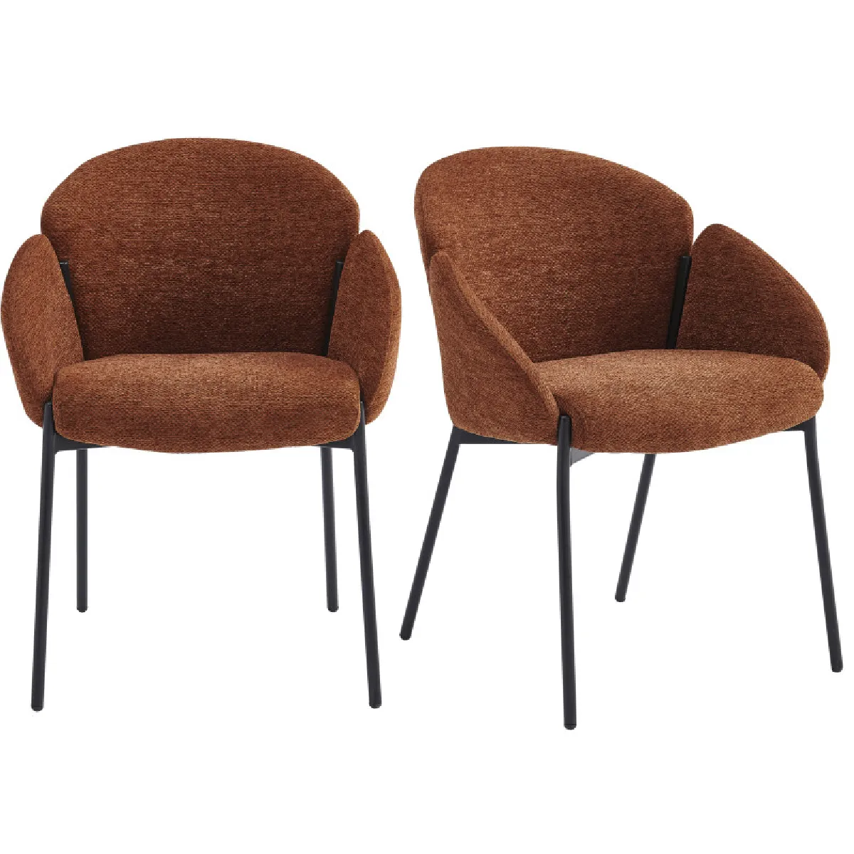 CANDICE-Chaise en tissu Luxury Terracotta (x2) CANDICE-Chaise en tissu Luxury Terracotta (x2)