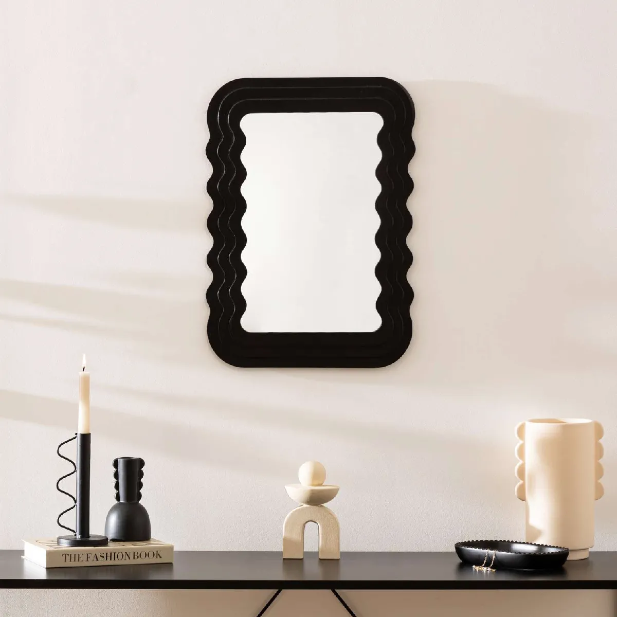 Miroir Sur Pied Atmosphera - Design Noir Moderne, H140cm - Métal Et Verre - Idéal Salon, Chambre, Entrée