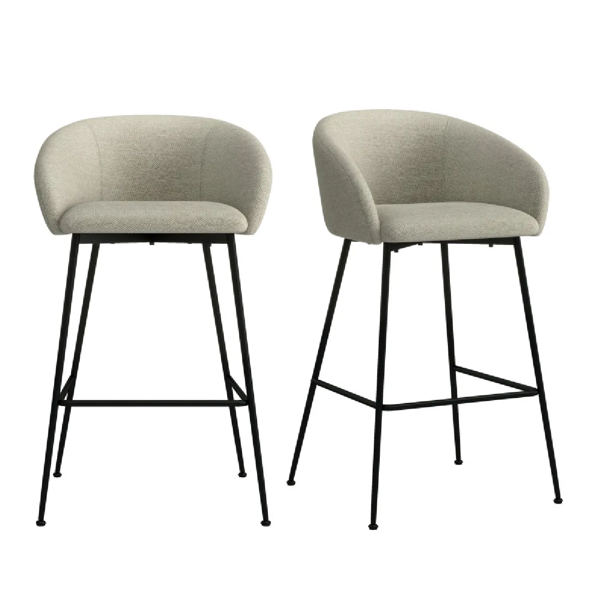 CHLOE-Fauteuil de bar en tissu Luxury Grège (x2) CHLOE-Fauteuil de bar en tissu Luxury Grège (x2)