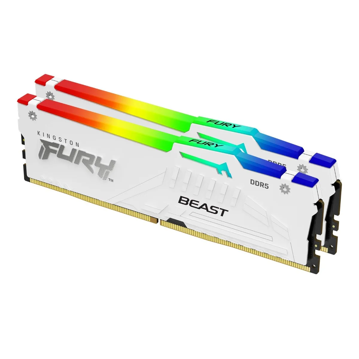Kingston FURY Beast RGB 32 Go (2 x 16 Go) DDR5 6000 MHz CL30 - Blanc