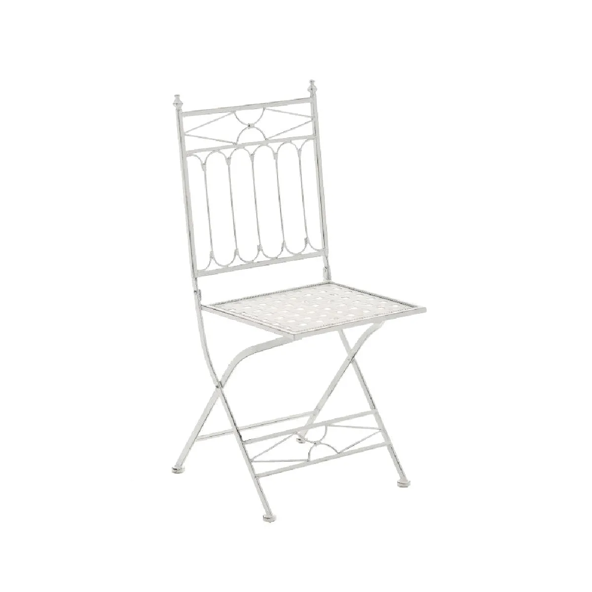 Decoshop26 Chaise de jardin pliable - Blanc