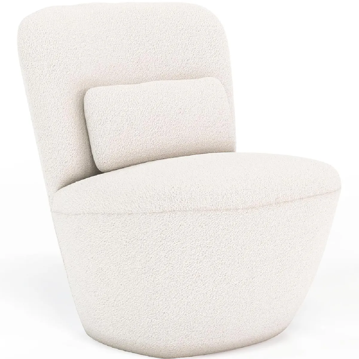 Fauteuil design En Bouclette Fausse Fourrure Tapissée - Boucles Blanches - Carla Blanc