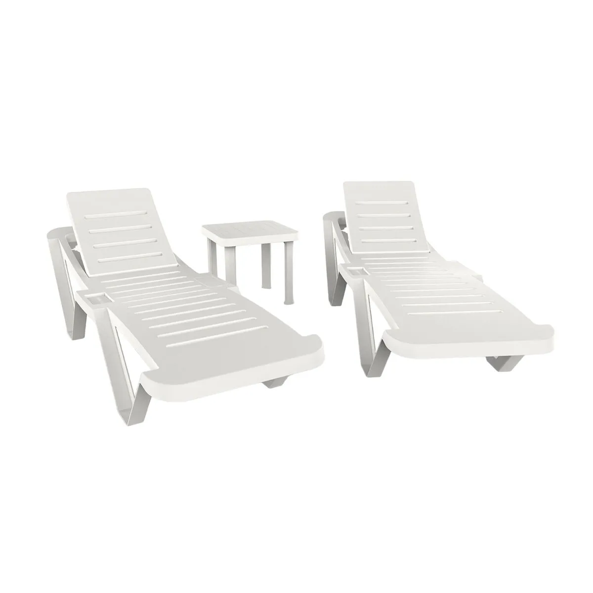 Resol ensemble chaises longues - blanc Resol ensemble chaises longues - blanc