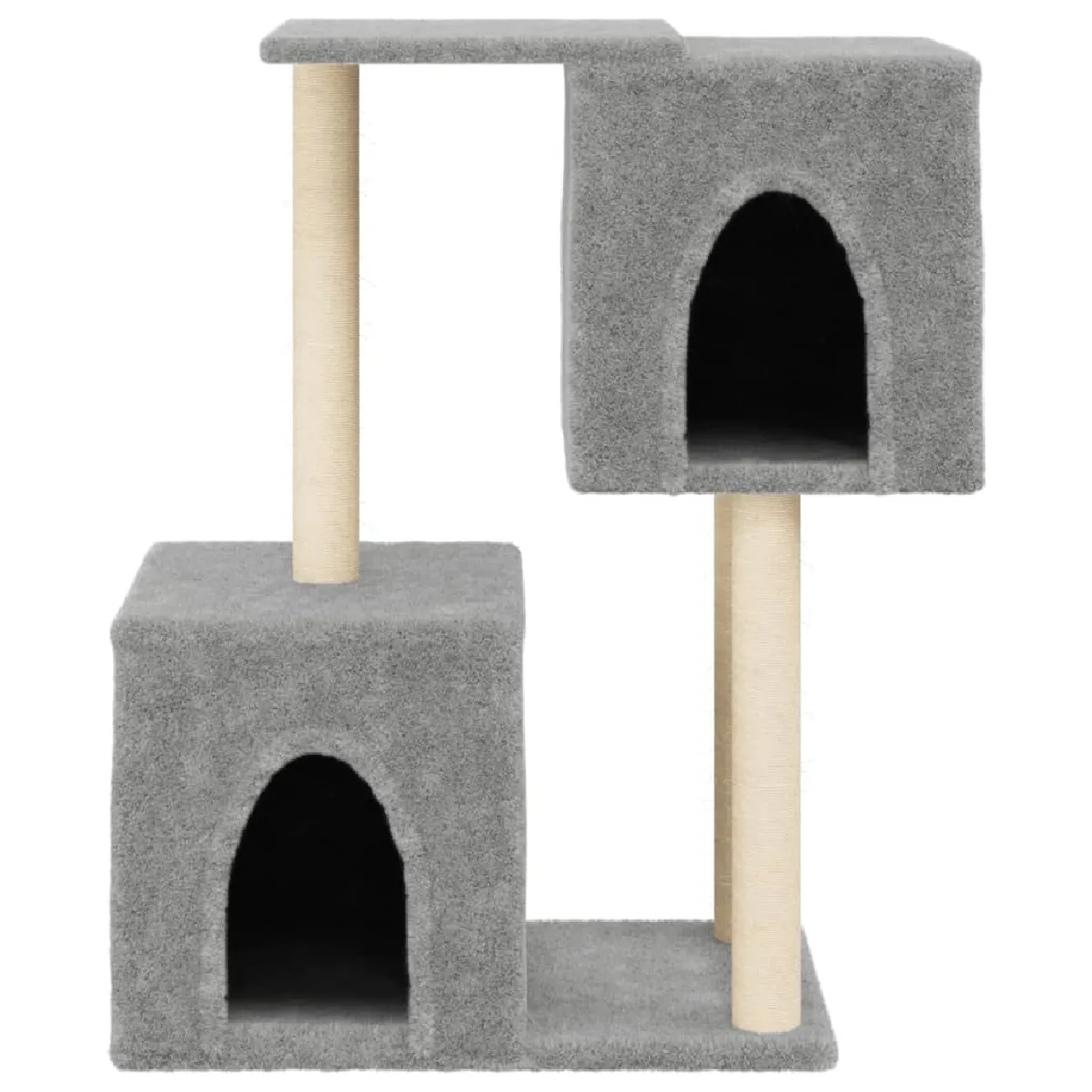 Comparer les prix de Arbre à chat meuble tour grimper jouet grattage grattoir escalade plateforme avec griffoirs en sisal clair 86 cm gris 02_0022626