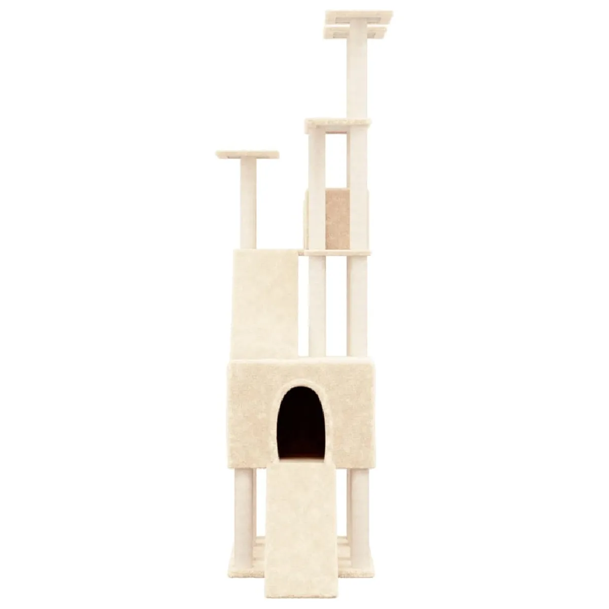 Meilleurs prix pour Arbre à chat meuble tour grimper jouet grattage grattoir escalade plateforme avec griffoirs en sisal 190 cm crème 02_0022507