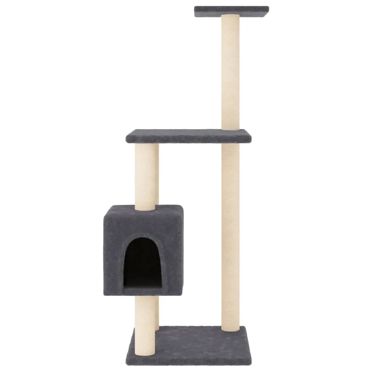 Meilleurs prix pour Arbre à chat meuble tour grimper jouet grattage grattoir escalade plateforme avec griffoirs en sisal foncé 104 cm gris 02_0022637