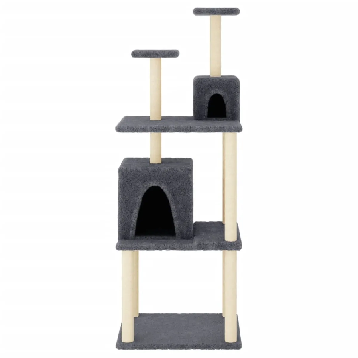 Comparer les prix de Arbre à chat meuble tour grimper jouet grattage grattoir escalade plateforme avec griffoirs en sisal foncé 167 cm gris 02_0022680