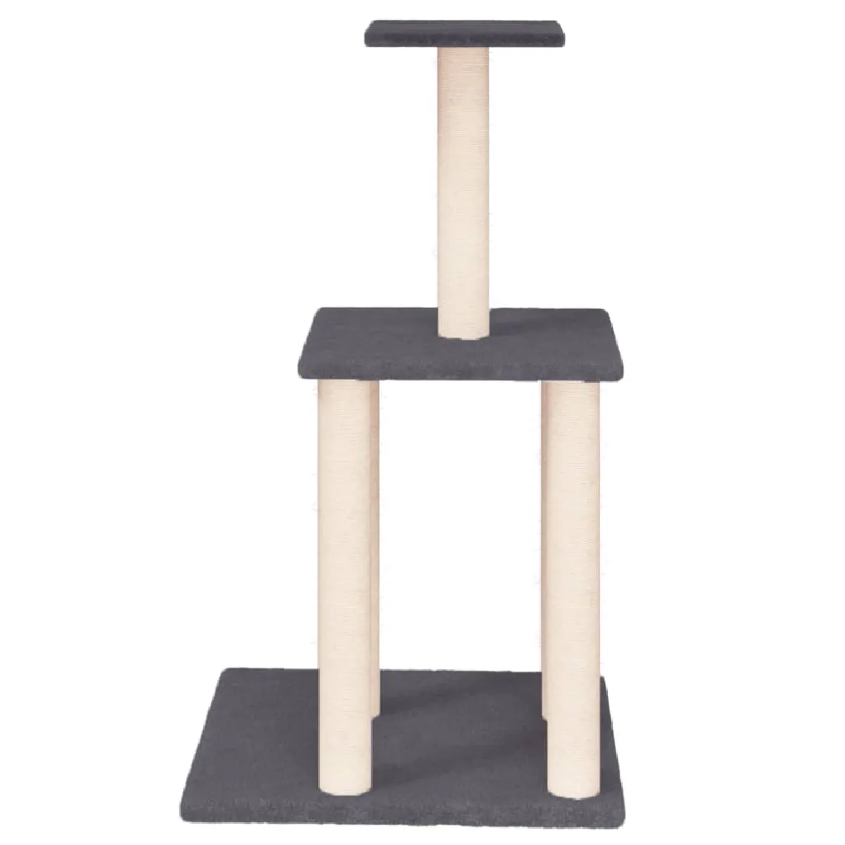 Comparer les prix de Arbre à chat meuble tour grimper jouet grattage grattoir escalade plateforme avec griffoirs en sisal foncé 85,5 cm gris 02_0022713