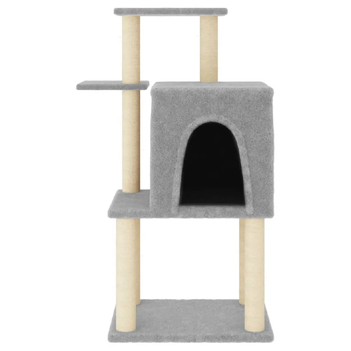 Meilleurs prix pour Arbre à chat meuble tour grimper jouet grattage grattoir escalade plateforme avec griffoirs en sisal clair 97 cm gris 02_0022633