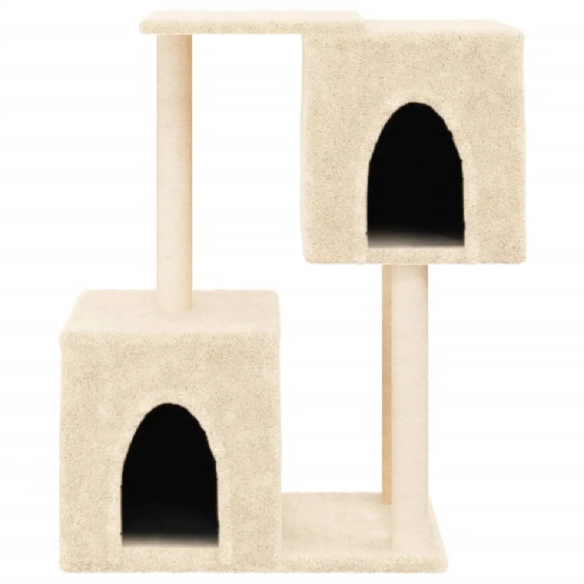 Comparer les prix de Arbre à chat meuble tour grimper jouet grattage grattoir escalade plateforme avec griffoirs en sisal 86 cm crème 02_0022531