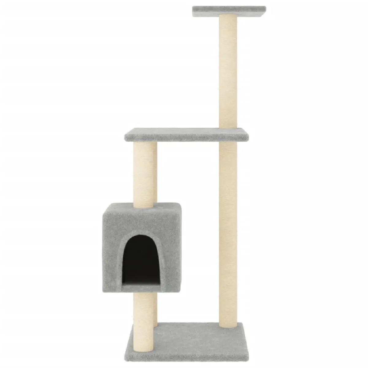 Meilleurs prix pour Arbre à chat meuble tour grimper jouet grattage grattoir escalade plateforme avec griffoirs en sisal clair 104 cm gris 02_0022542
