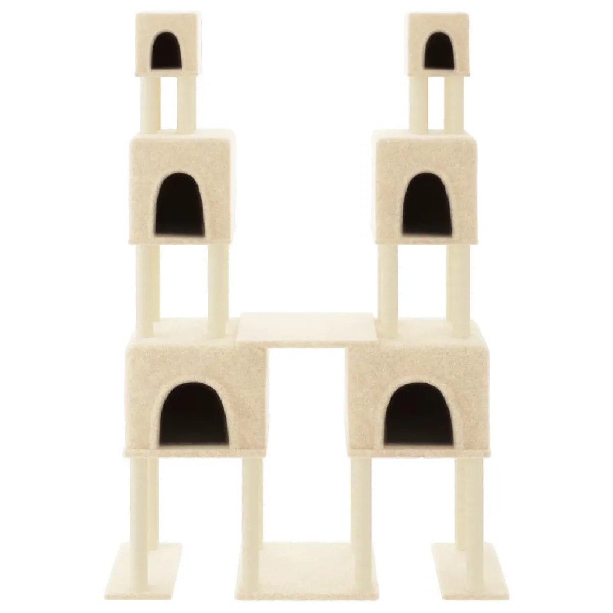 Meilleurs prix pour Arbre à chat meuble tour grimper jouet grattage grattoir escalade plateforme avec griffoirs en sisal 199 cm crème 02_0022509