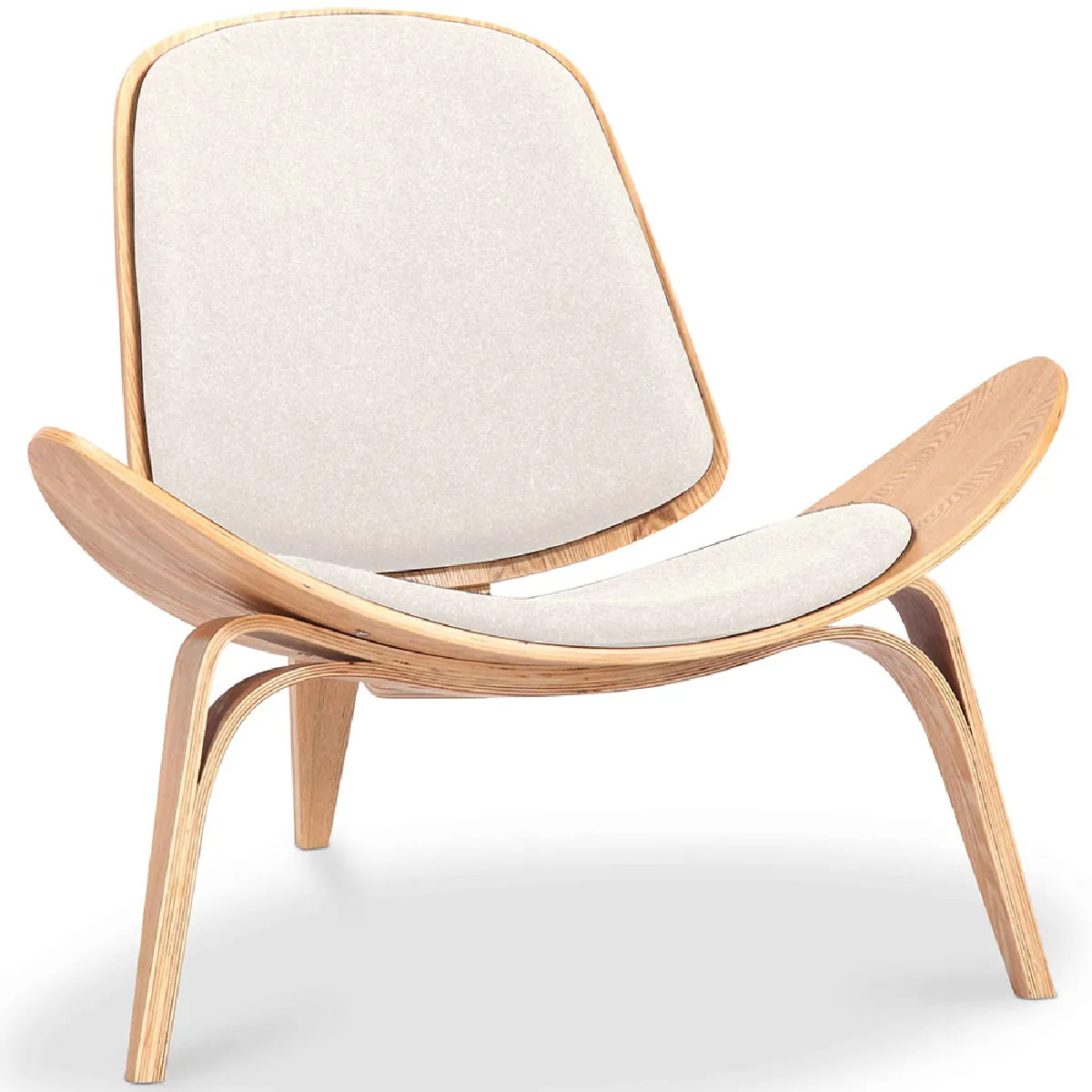 Fauteuil design - Fauteuil scandinave - Revêtement en tissu - Lucy Ivoire Fauteuil design - Fauteuil scandinave - Revêtement en tissu - Lucy Ivoire