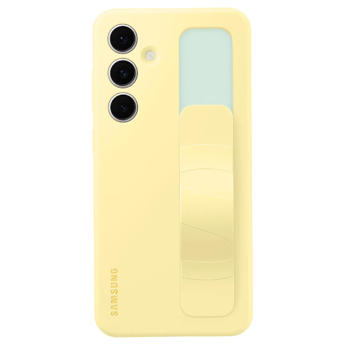 Samsung Coque Poignée pour Samsung Galaxy S24 FE Fonction Support Original Jaune