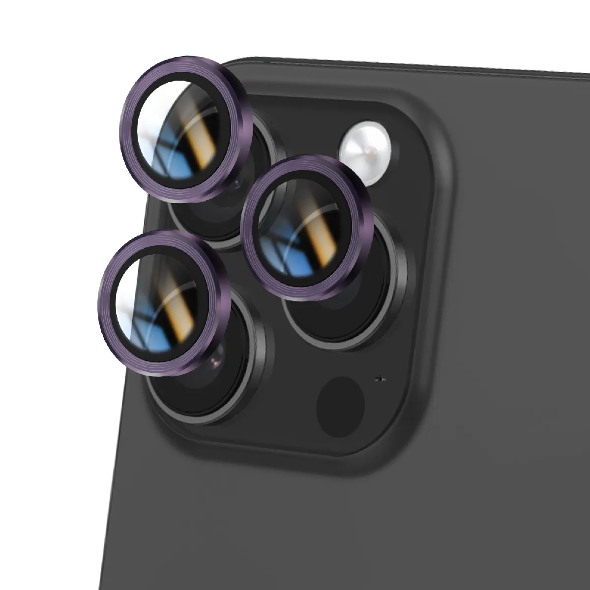 Avizar Violet Protection D'objectif Caméra Pour Iphone 16 Pro Avec Contour Renforcé