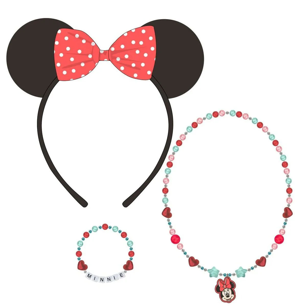 Disney Ensemble Collier et Bracelets Minnie Mouse Rose - vue 2