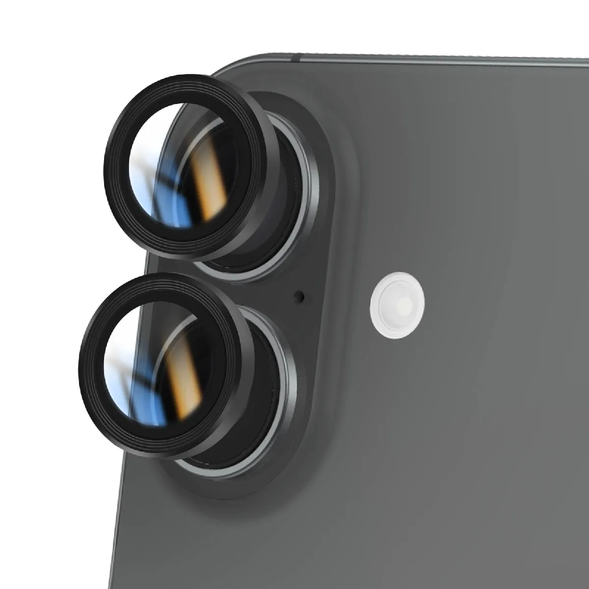 Avizar Noir Protection D'objectif Caméra Pour Iphone 16 Plus Avec Contour Renforcé