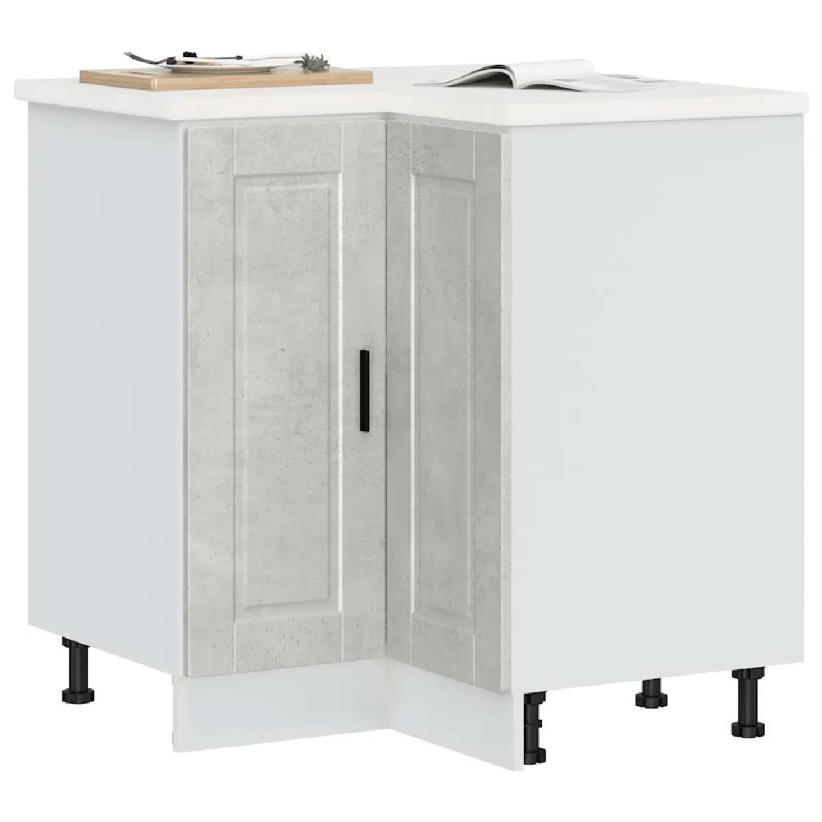 VidaXL Armoire d'Angle de Cuisine Porto - Gris Béton