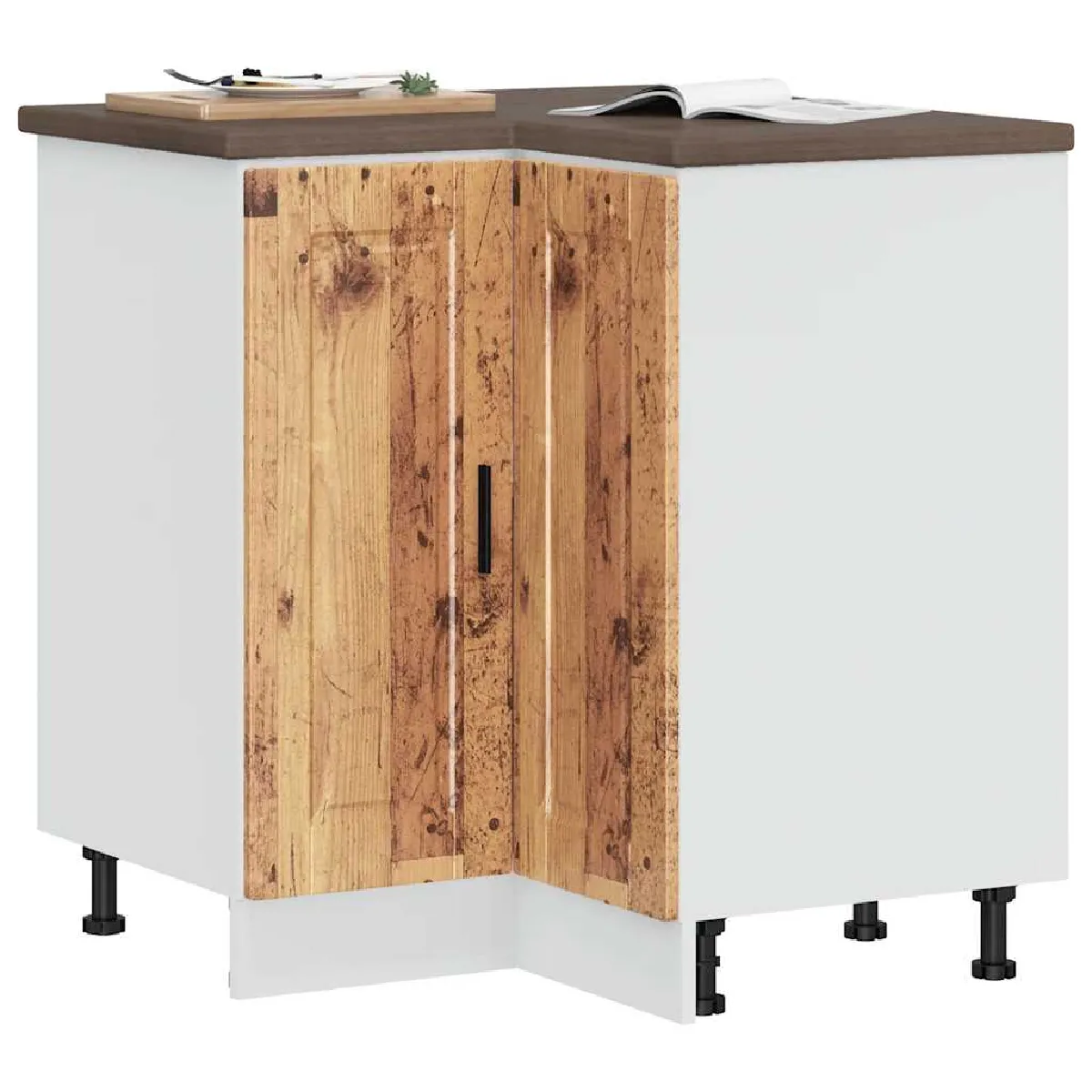 vidaXL Armoire d'Angle Porto - Vieux Bois