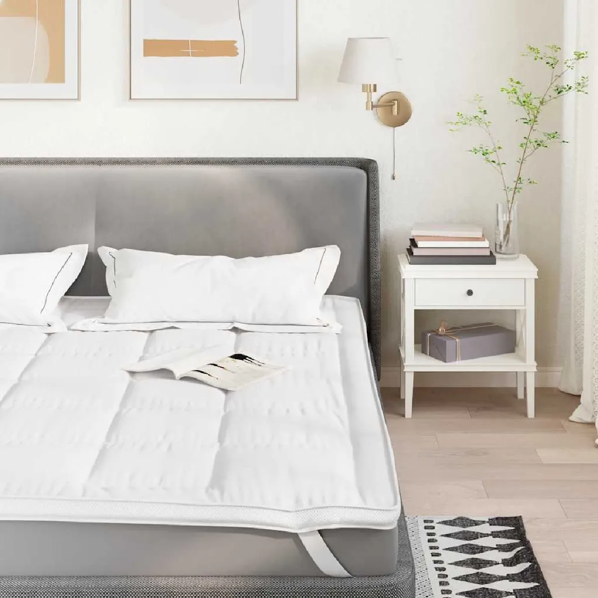 Non Communiqué Blanc Vidaxl Protège-Matelas 140X220 Cm4100195 - Image 3