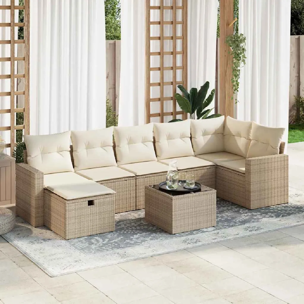 Salon de jardin VIDAXL 8 pcs - vue 4