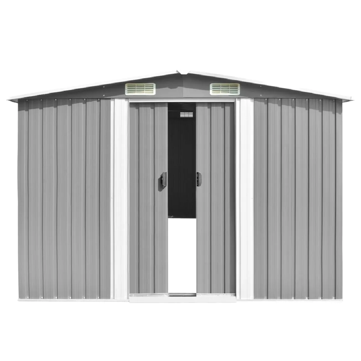 Abri de jardin en m&eacute;tal - 257 x 298 x 178 cm - Gris