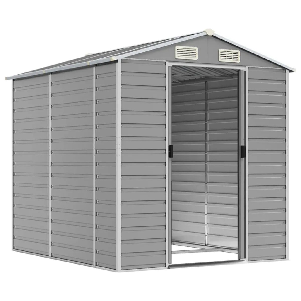 Abri de jardin en acier galvanis&eacute; - 191 x 215 x 198 cm - Gris clair