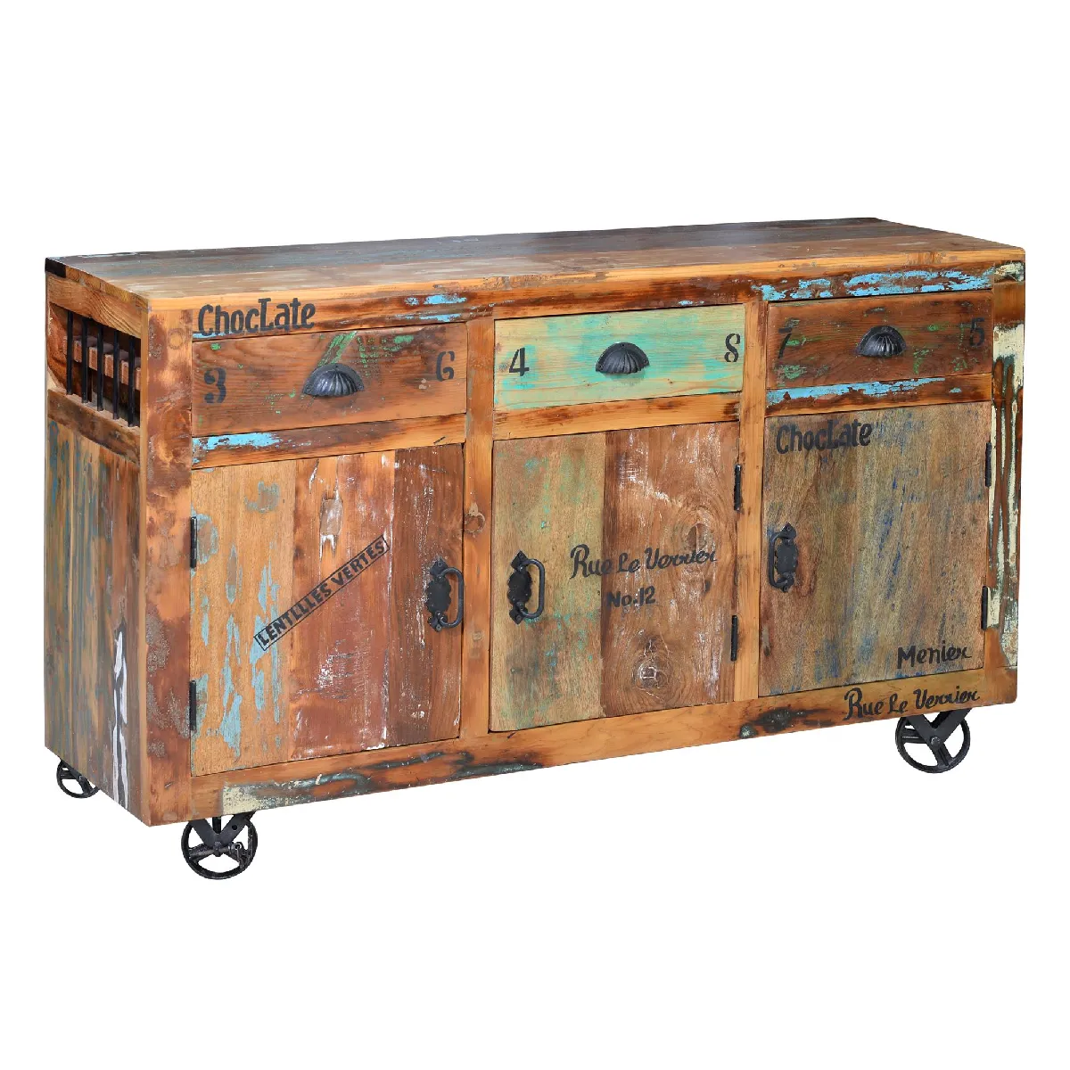 Giner y colomer Buffet bois recyclé - Multicolore